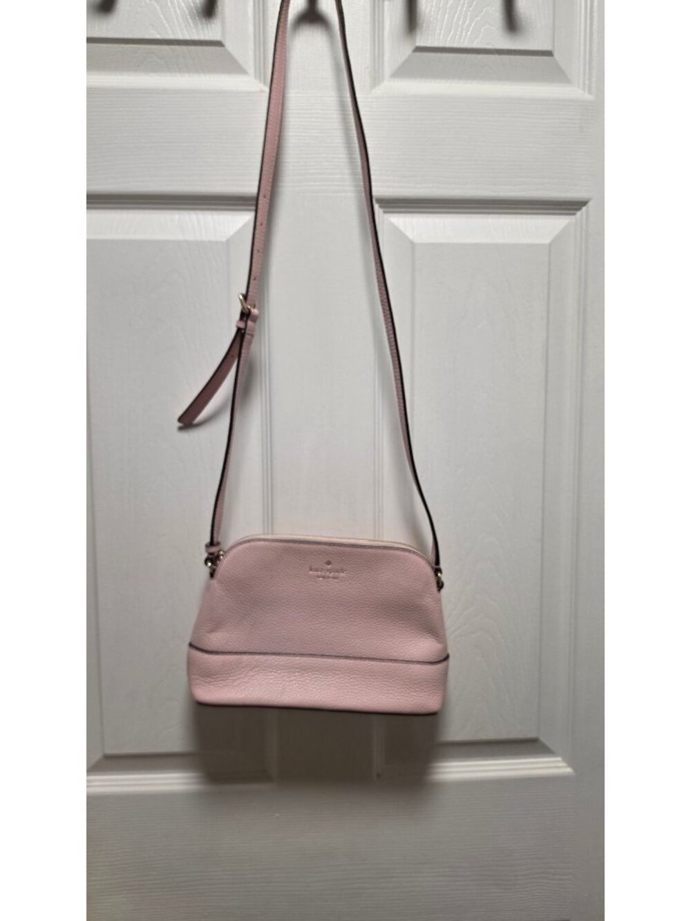 KATE SPADE HANNA PINK PEBBLED LEATHER DOME CROSSBODY BAG PURSE SOUTHPORT AVENUE